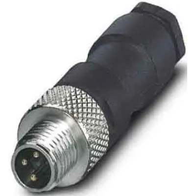 Phoenix Contact Sensor-Steckverbinder SACC-M 8MS-3CON-M-SW | M8 Stecker | 3-polig | Schraubanschluss | IP67 | 4A | Stift