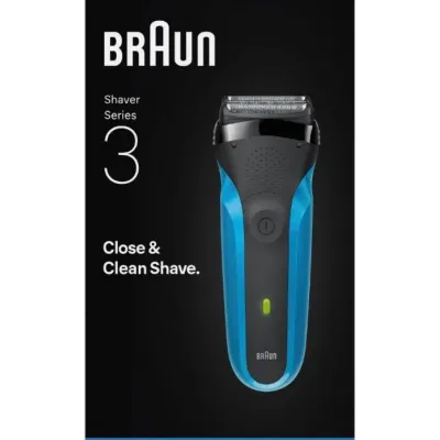 Braun Elektrorasierer Series 3 310s | Rasierer Herren | 3 flexible Klingen | Nass- & Trockenrasur | Akku | blau