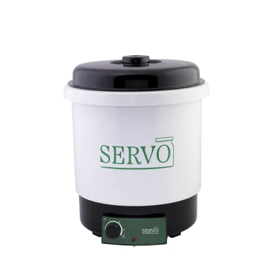 SERVO Einkochautomat 26l Kunststoff | Einkochautomat für Einkochen | Temperaturregelung | robust | schwarz/weiß
