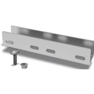 K2 Systems Schienenverbinder Set 2002404 | SingleRail 50 Connector | Aluminium | inkl. Schrauben | 250x50,5x49,2 mm