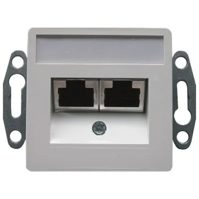 SETN Dat-Dose 2xRJ45 EK senkr. 501122 Cat5e RAL9010