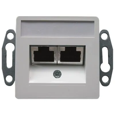 SETN Dat-Dose 2xRJ45 EK senkr. 501123 Cat5e RAL1013