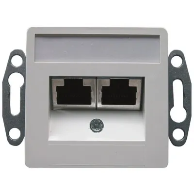 SETN Dat-Dose 2xRJ45 EK waager. 501121 Cat5e RAL1013