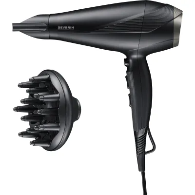 SEVERIN Haartrockner HT 0167 | Profi Föhn 2.300 Watt | AC-Motor | Ionen-Technologie | Diffusor | 3 Heizstufen | schwarz