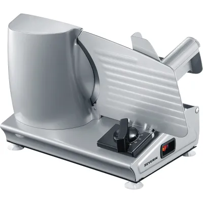 SEVERIN Allesschneider AS 3915 | Metallgehäuse | 180W | Edelstahlmesser 190mm | stufenlos bis 15mm | silber