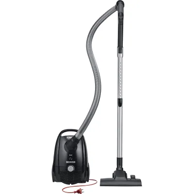 SEVERIN Bodenstaubsauger BC 9588 | Staubsauger mit Beutel | 750 Watt | Soft-Sound-Bodendüse | Weiß-Schwarz