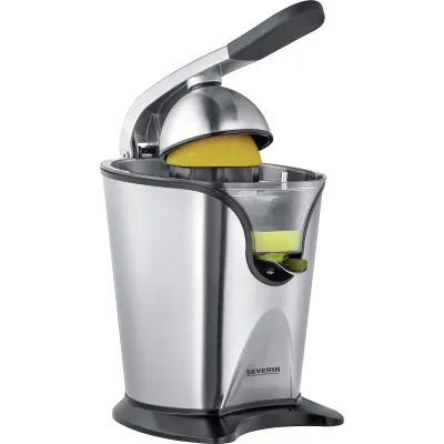 Severin Zitruspresse CP 3544 | 160W | 2-in-1 Hebelarm & Handbedienung | Fruchtfleisch-Regulator | Edelstahl-schwarz