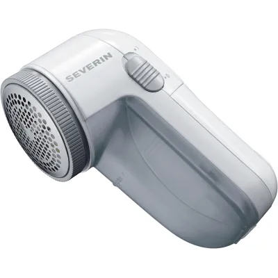 SEVERIN Fusselrasierer CS 7976 | batteriebetrieben | weiß-grau | Flusenentferner mit Metall-Flusengitter