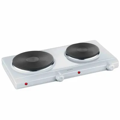 SEVERIN Doppelkochplatte DK 1042 | 2 Kochzonen 18,5 & 15,5 cm | 2500 W | Temperaturregelung | weiß