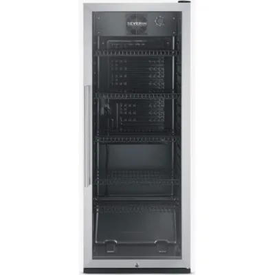 SEVERIN Flaschenkühlschrank FKS 8841 | Getränkekühlschrank gewerblich | 237 L | Glastür | Schloss | LED | schwarz