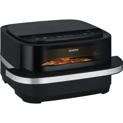 SEVERIN Pizza-Heißluftfritteuse FR 2464 | 4 Liter Air Fryer | Pizzaofen | 2100 Watt | 40–230°C | Timer | schwarz