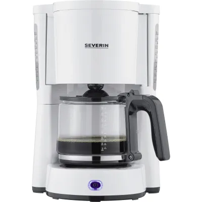 SEVERIN Filterkaffeemaschine KA 4816 | 10 Tassen | Glaskanne | 1000W | Warmhaltefunktion | Tropfstopp | weiß