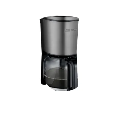 SEVERIN Filterkaffeemaschine KA 9340 | 12 Tassen | 1,25 l | Glaskanne | 1000 W | Tropfstopp | Abschaltung | Dark Inox