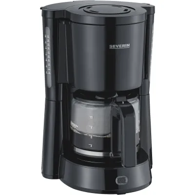 SEVERIN Filterkaffeemaschine KA 4815 | 10 Tassen | 1000 W | Glaskanne | Tropfstopp | Warmhaltefunktion | schwarz