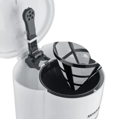 SEVERIN Filterkaffeemaschine KA 4323 | 10 Tassen | 1,25l Glaskanne | Permanentfilter | Warmhaltefunktion | 900W | weiß