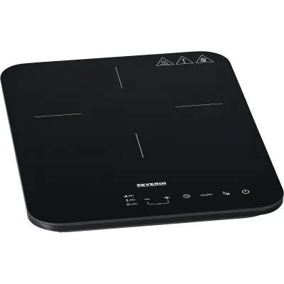 SEVERIN Induktionskochplatte KP 1032 | 2000W | Glaskeramik matt & kratzfest | 10 Stufen | Timer | Schwarz