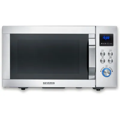 SEVERIN Mikrowelle MW 7918 | 4-in-1 mit Heißluftfritteuse, Ofen & Grill | 900 W | Edelstahl | 28 cm Drehteller
