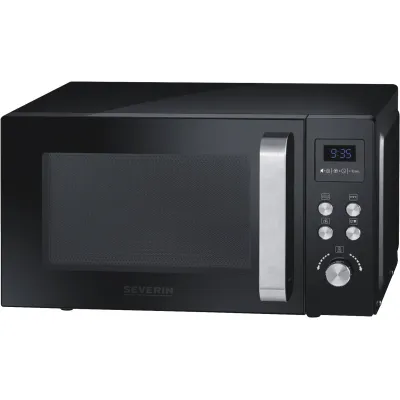 SEVERIN Mikrowelle 3-in-1 MW 7752 | Backofen bis 200 °C | Grill | 25 L | Touch-Steuerung | Pizzateller | Schwarz