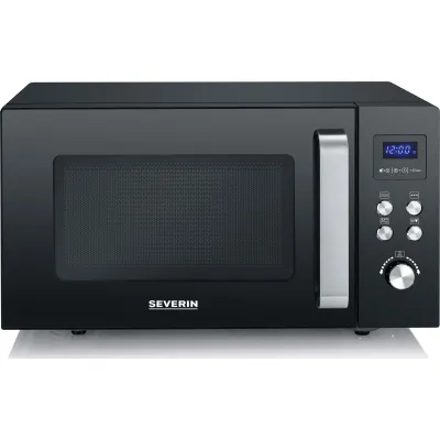 Severin Mikrowelle MW 7763 | 25l Keramikboden | Grill 1000W | Mikrowelle 900W | 2 Ebenen | ohne Drehteller | schwarz
