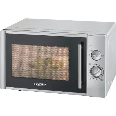 Severin Mikrowelle MW 7772 | 28 Liter | 900 W | Solo Standgerät | 5 Leistungsstufen | Drehteller | Silber