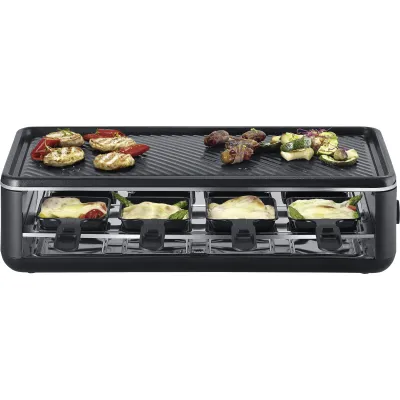 SEVERIN Raclette-Grill RG 2365 | 8 Personen | 1.300 Watt | antihaft Grillplatte | Temperaturregler | schwarz