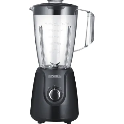 Severin Standmixer SM 3707 | 600W | 1,5l Kunststoff | 24.000 U/min | Edelstahlmesser | Icecrush | Smoothie | schwarz
