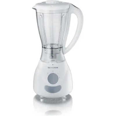 SEVERIN Standmixer SM 3719 | 400 Watt | 1,5 Liter Kunststoffbehälter | Edelstahlmesser | 2 Stufen | Weiß-Grau