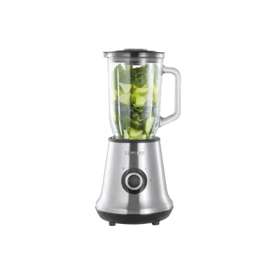 SEVERIN Standmixer SM 3734 | 500W | 1L Glasbehälter | 2 Stufen & Pulse | Edelstahlmesser | Ice-Crush | Edelstahl-schwarz