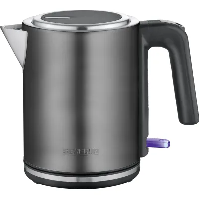 SEVERIN Wasserkocher WK 9342 | 1 Liter | 2400 W | Edelstahl | kabellos | Kalkfilter | Dark Inox | schwarz