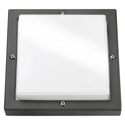 SG Lighting Wandleuchte BASSI 623180 E27 | Außenleuchte mit Bewegungsmelder | IP65 | 240x240 mm | Graphit | Aluminium