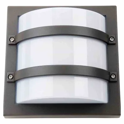 SG-Leuchten Außen-Wandleuchte LARGO 623560 | E27 Fassung | IP65 | Aluminium | schlagfest IK10 | 240x240 mm | graphit