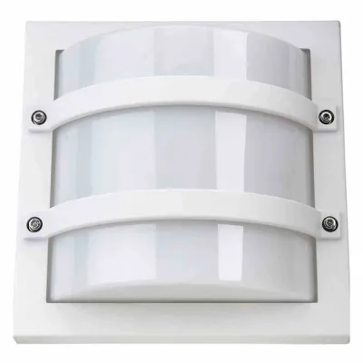 SG-Leuchten Außen-Wandleuchte LARGO 611560 | E27 | IP65 | Aluminium | viereckig | weiß-matt | schlagfest