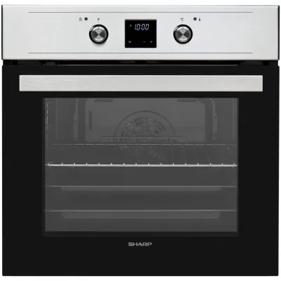 Sharp Einbau-Powerset K-61DX28IM0-EU+KH-6I | Backofen Pyrolyse 69L | Induktionskochfeld 60cm 4 Zonen | Edelstahl | EEK A