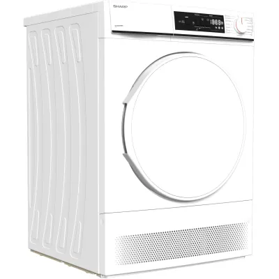 Sharp Kondenstrockner KD-NCA7S7PW91-DE | 7 kg | 15 Programme | BubbleDrum | Knitterschutz | LED-Anzeige | Weiß