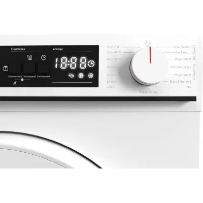 Sharp Wärmepumpentrockner KD-NHA7S8PW3-DE | 7 kg | Frontlader | Schontrommel | 15 Programme | LED-Beleuchtung | weiß