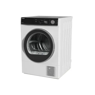 SHARP Wärmepumpentrockner KD-NHA8S6GW1D-DE | 8 kg | 15 Programme | BubbleDrum | Knitterschutz | Trommelbeleuchtung