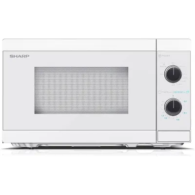 SHARP Mikrowelle mit Grill YC-MG01E-C | 20L | 800W | 1000W Grill | 5 Stufen | Auftaufunktion | Kristallweiß