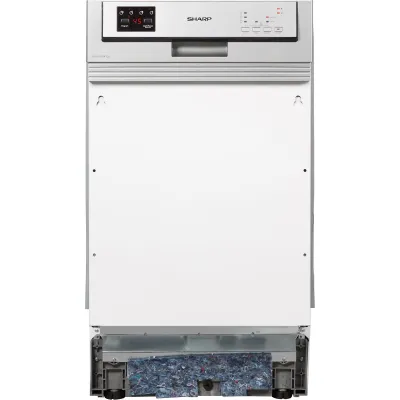 Sharp Geschirrspüler teilintegrierbar QW-HS12S47ES-DE | 45 cm | 10 Maßgedecke | 3 Programme | Express 50 Min | Edelstahl