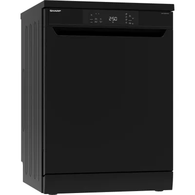 Sharp Geschirrspüler QW-NA1CF47DB-DE | freistehend 60 cm | 13 Maßgedecke | 4 Programme | Eco | AquaStop | schwarz