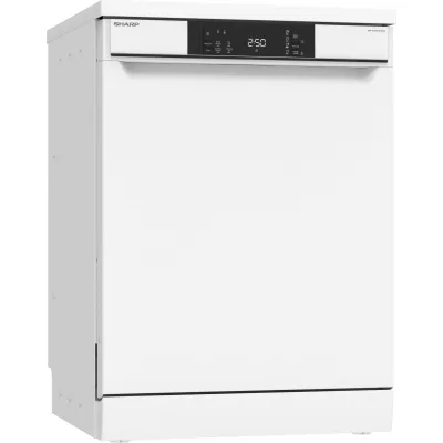 Sharp Geschirrspüler QW-NA1CF47DW-DE | Standgerät 60 cm | 13 Maßgedecke | 47 dB | Energieklasse D | DualProWash | Weiß