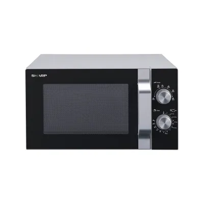 SHARP Solo-Mikrowelle R204SA | 20 Liter | 800 Watt | 6 Leistungsstufen | Auftauen & Erwärmen | Edelstahl Silber