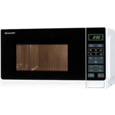 Sharp Mikrowelle Solo R242WW | 20L | 800W | 11 Stufen | 8 Programme | Glasdrehteller 25,5cm | Weiß