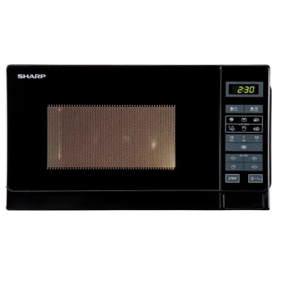 SHARP Mikrowelle R742BKW | 25L | 900W | Grillfunktion 1000W | 6 Automatikprogramme | Kindersicherung | Schwarz