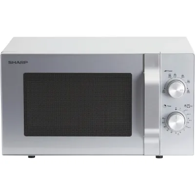 SHARP Solo-Mikrowelle R204S / 18100827 | 20 Liter | 800 Watt | 6 Leistungsstufen | Drehteller 24,5 cm | Silber