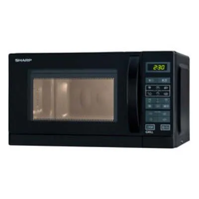 Sharp Mikrowelle R-642BKW | Grillfunktion | 20L | 800W | 1000W Quarzgrill | 8 Programme | Kindersicherung | Schwarz