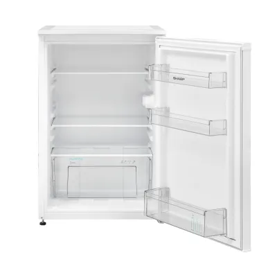 SHARP Tischkühlschrank SJ-UD135T2W-EU | 135 Liter | leise 35 dB | Energieeffizienz D | LED-Innenbeleuchtung | Weiß