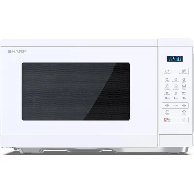 SHARP Grill-Mikrowelle YC-MG252AE-C | 25 Liter | 900W Mikrowelle | 1000W Grill | 11 Stufen | volldigital | weiß