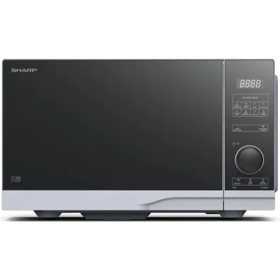 SHARP Mikrowelle YC-PS254AE-S | 25L | 900W | 10 Leistungsstufen | 8 Automatikprogramme | Touch-Steuerung | Silber