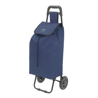 METALTEX Shopping-Trolley Daphne 40L | Einkaufstrolley mit Regenschirmtasche | abnehmbare Tasche | Blau | große Räder