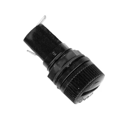 ESKA G-Sicherungshalter 60920 | Feinsicherungshalter 5x20mm | Schraubkappe | 6,3A | 250V | für Frontmontage | Schwarz